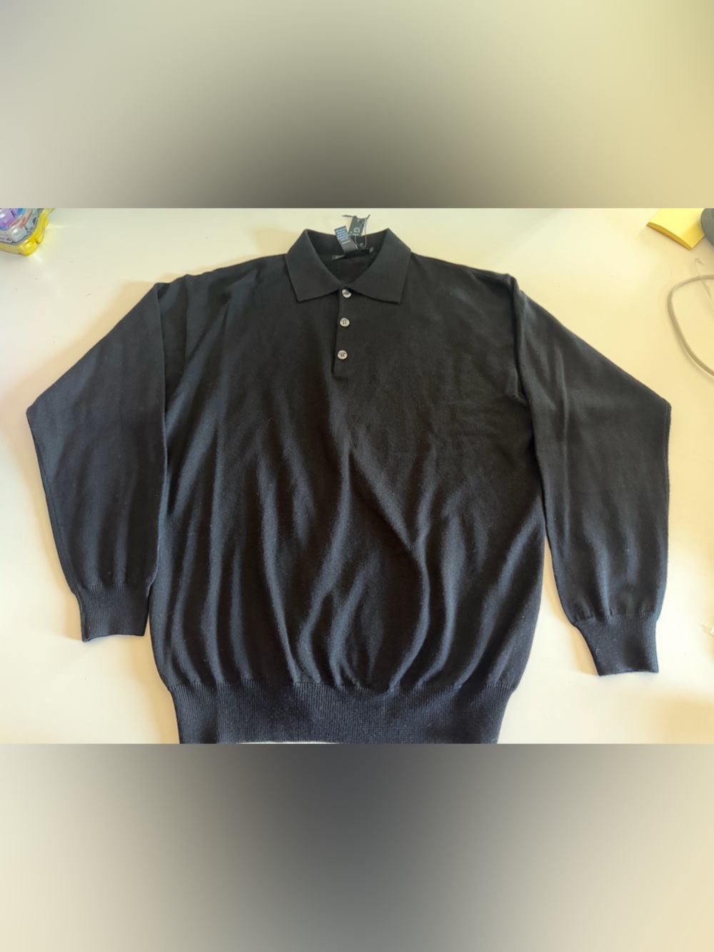 Giasone Wool Men's Black Sweater- Medium